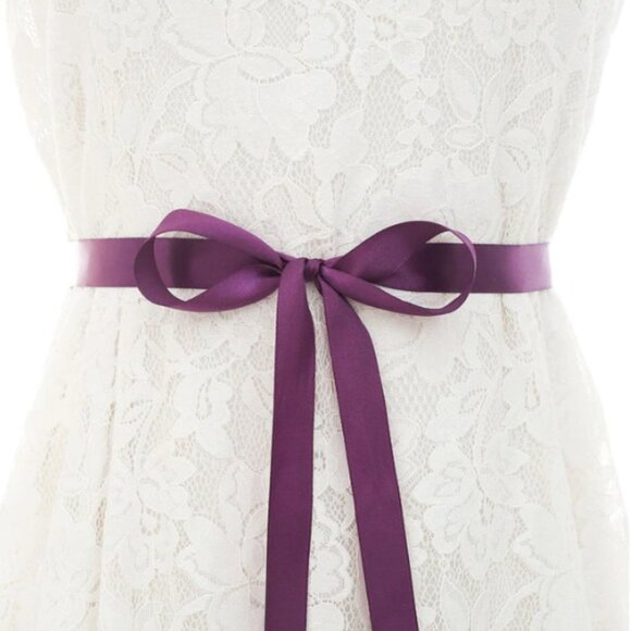 Wedding dress sash satin bow crystals sparkly elegant brand new great condition - Picture 11 of 14